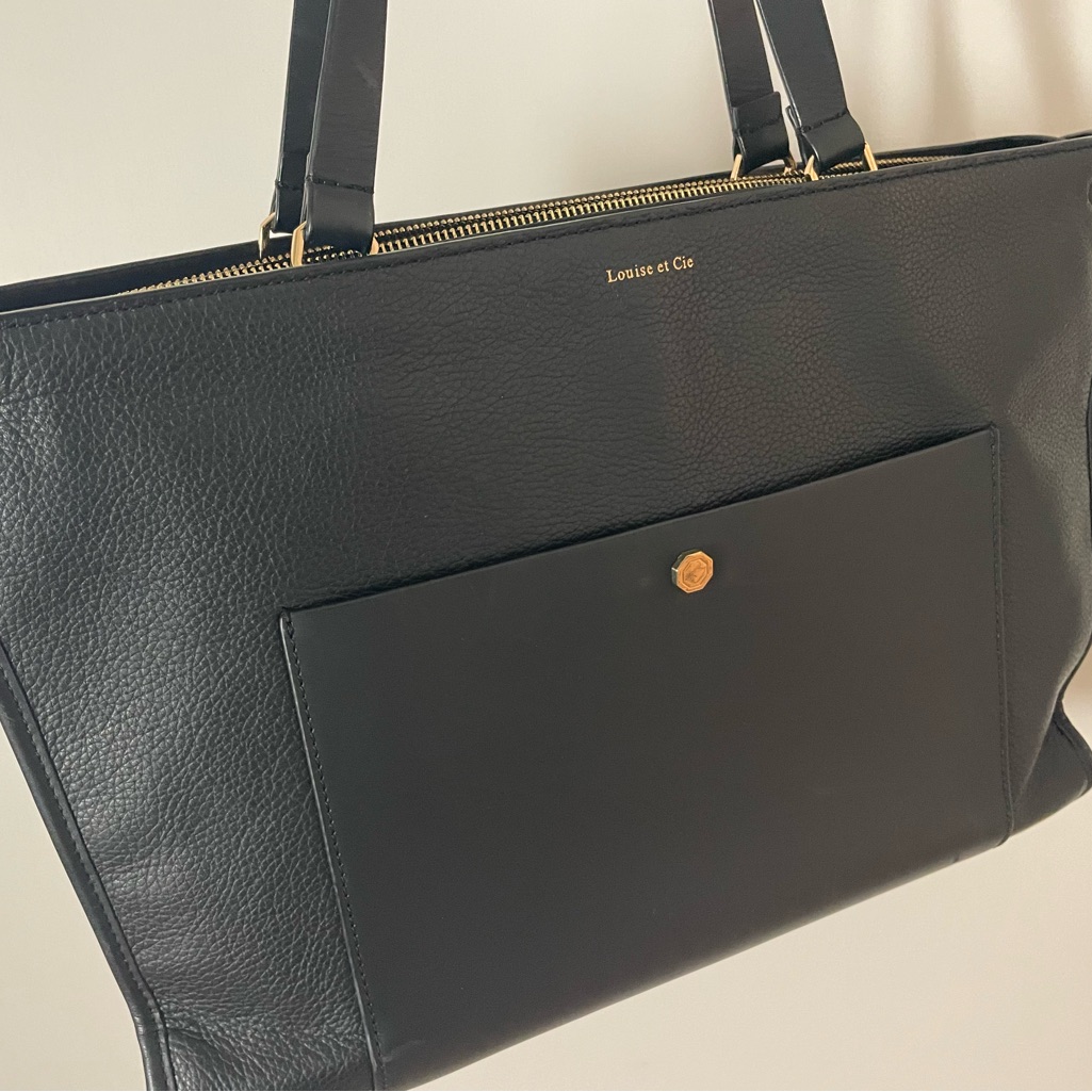 Louise Et Cie Black Tote With Gold Accents